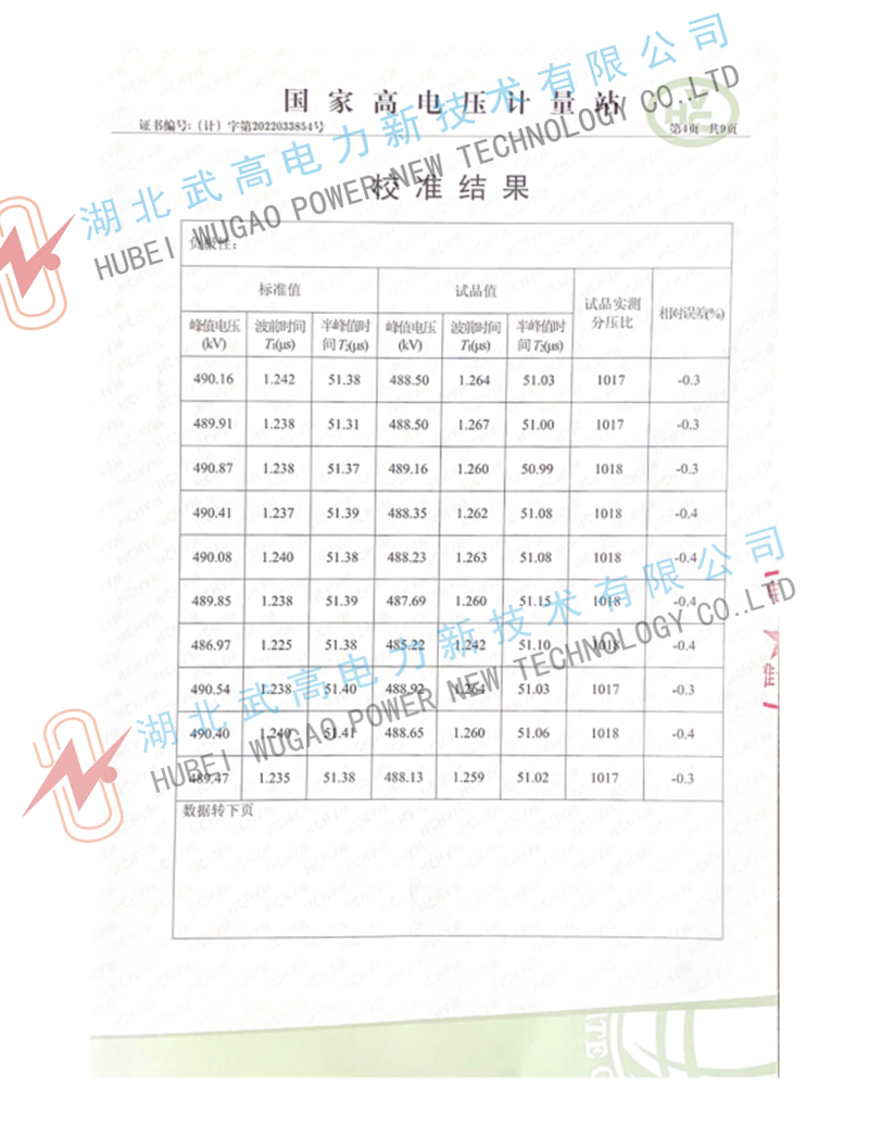 123530281.jpg 500kv沖擊分壓器校準(zhǔn)書4.jpg